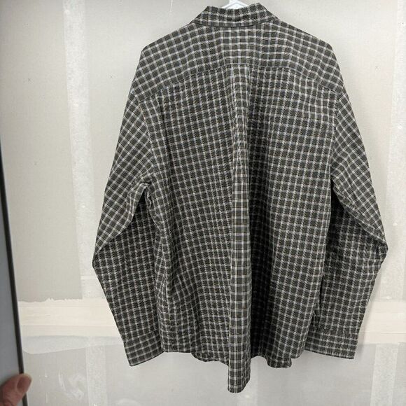 Eddie Bauer Relaxed Fit Men's Long Sleeve Shirt Green Small Plaid Size XL Heavy - Picture 2 of 6